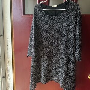 Brittany Black Monochrome Patterned Tunic